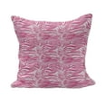 thumbnail image 1 of Zebra Print Fluffy Throw Pillow Cushion Cover, Striped Zebra Animal Skin Pattern in Vivid Color Fun Art Print, Rectangle Accent Pillow Case, 26" x 16", Pink Black, by Ambesonne, 1 of 5
