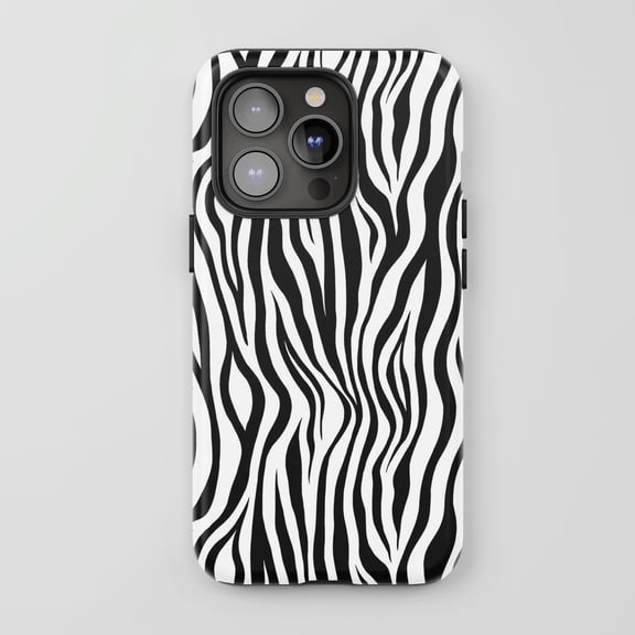 Zebra Print For iPhone Protective Phone Case Animal Pattern Black White