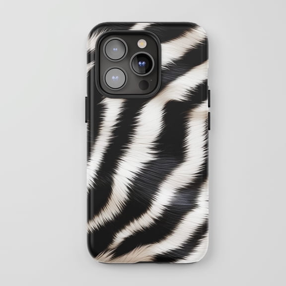 Zebra Print For iPhone Protective Phone Case Exotic Black White