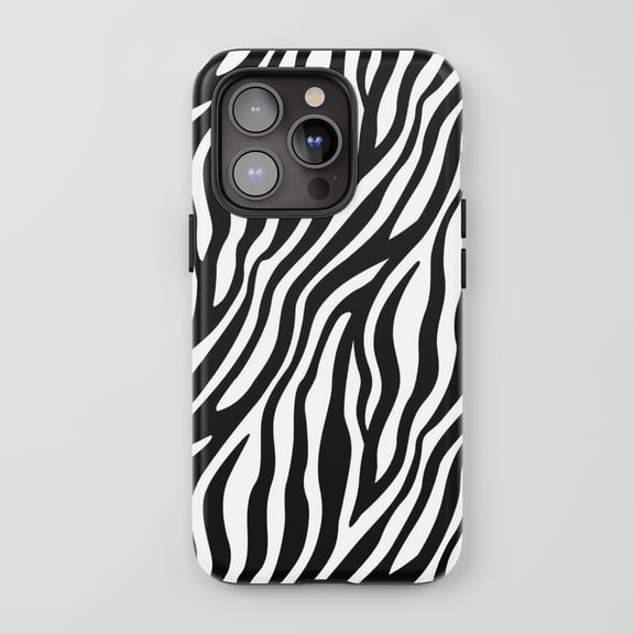 Zebra Print For iPhone Protective Phone Case Wild Animal Pattern Black White