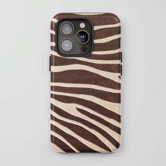 Zebra Print For iPhone Protective Phone Case Wild Safari Brown Cream