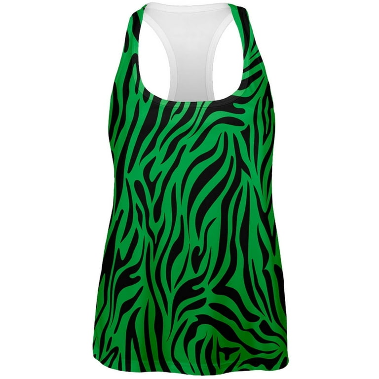 Zebra Print Green All Over Womens Tank Top - Small - Walmart.com