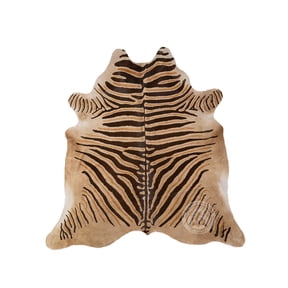 Zebra Print Hair On Cowhide - XXL (6X7-8') - Animal Print