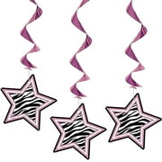 Zebra Print Hanging Decorations, 3pk