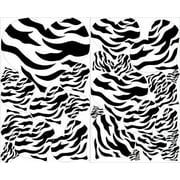 Zebra Print Heart Wall Decals Black and White/27 Total Heart Wall Stickers