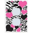 thumbnail image 1 of Zebra Print Hearts Light Switch Plate Covers / Childrens Wall Decor in Hot Pink and Black, 1 of 2
