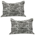 thumbnail image 1 of Zebra Print Knitted Quilt Pillowcover Set of 2, Striped Zebra Animal Print Nature Wildlife Inspired Simplistic Illustration, Standard Queen Pillow Sham Bedroom, 30" x 20", Black White, by Ambesonne, 1 of 1