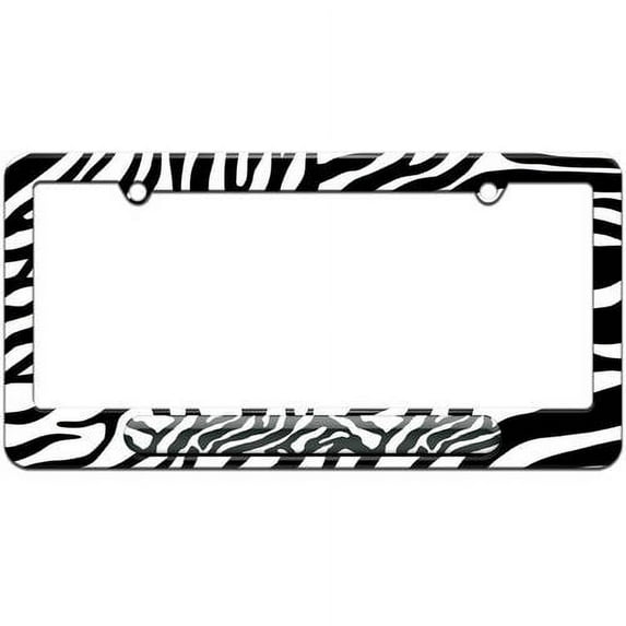 Zebra Print License Plate Tag Frame, Multiple Colors
