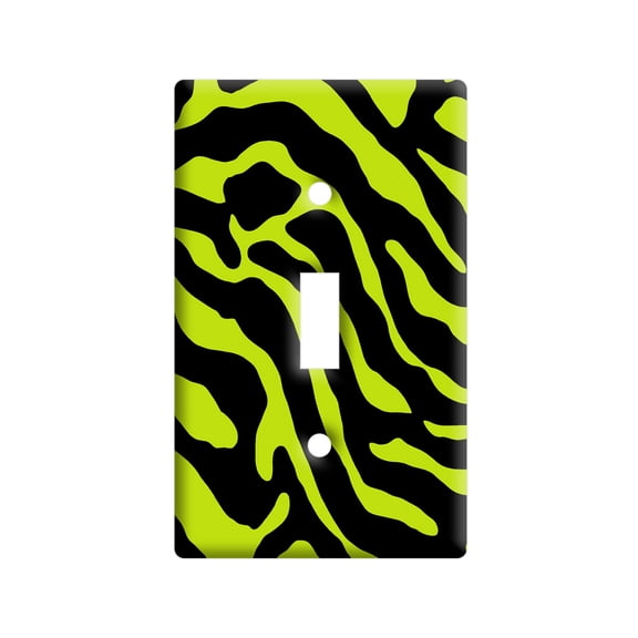 Zebra Print Lime Green Light Switch Plate Cover