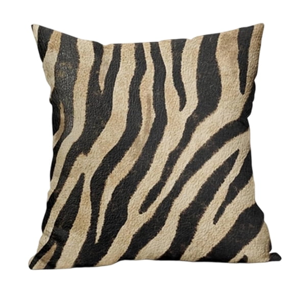 Zebra Print Linen Pillow Cover Double Sided Animal Pattern Cushion Case with Hidden Zipper for Sofa Bedroom Home Decor