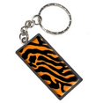 thumbnail image 1 of Zebra Print Orange Keychain Key Chain Ring, 1 of 1