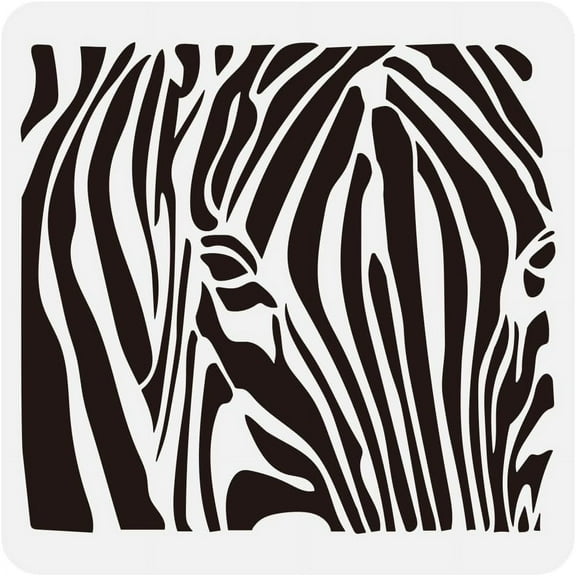 Zebra Print Painting Large Stencil 11.8x11.8 PET Zebra Stripe Pattern Spraying Stencils Reusable Zebra Skin Drawing Stencil Animal Skin Themes Decor Template