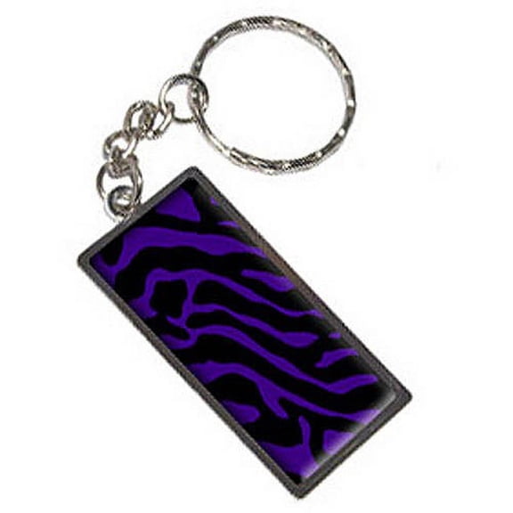 Zebra Print Purple Keychain Key Chain Ring