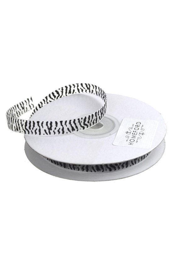 Zebra Print Sheer Organza Ribbon, 25 Yards