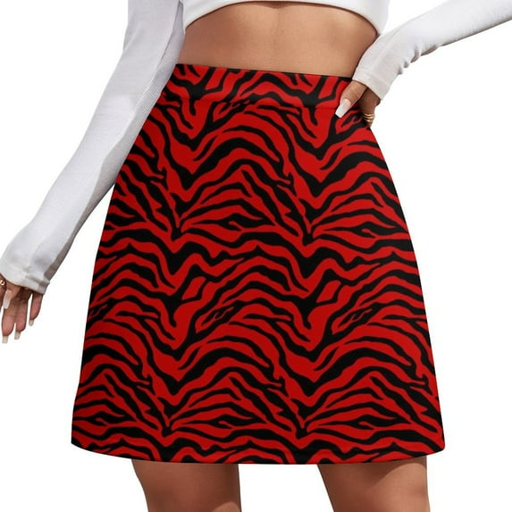 Zebra Print Skirt Women Animal Stripes Retro Mini Skirts Summer Street Fashion High Waist