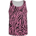 thumbnail image 1 of Zebra Print Sublimated Pink All Over Adult Tank Top - 2X-Large, 1 of 2