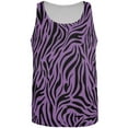 thumbnail image 1 of Zebra Print Sublimated Purple All Over Adult Tank Top - Medium, 1 of 2