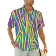 thumbnail image 1 of Zebra Print Summer Shirt For Mens Vacation Black and Red Stripes Casual Shirts Short Sleev, 1 of 5