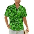 thumbnail image 1 of Zebra Print Summer Shirt For Mens Vacation Black and Red Stripes Casual Shirts Short Sleev, 1 of 5