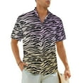 thumbnail image 1 of Zebra Print Summer Shirt For Mens Vacation Black and Red Stripes Casual Shirts Short Sleev, 1 of 5