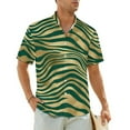thumbnail image 1 of Zebra Print Summer Shirt For Mens Vacation Black and Red Stripes Casual Shirts Short Sleev, 1 of 5