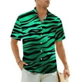 thumbnail image 1 of Zebra Print Summer Shirt For Mens Vacation Black and Red Stripes Casual Shirts Short Sleev, 1 of 5