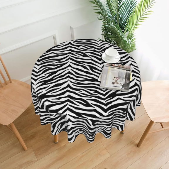 Zebra Print Tablecloth Animal Stripes Outdoor Round Table Cover Fashion Custom Table Cloth For Decor Home Dining