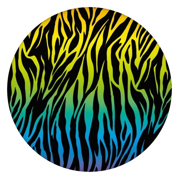 Zebra Print Tablecloth with Rainbow Stripes, Abstract Zebra Pattern, Colorful Animal Theme, Fashionable Zebra Aesthetic Table Cover for Kitchen or Outdoor Use