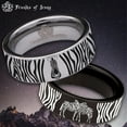 thumbnail image 1 of Zebra Print Tungsten Carbide Ring, 1 of 9