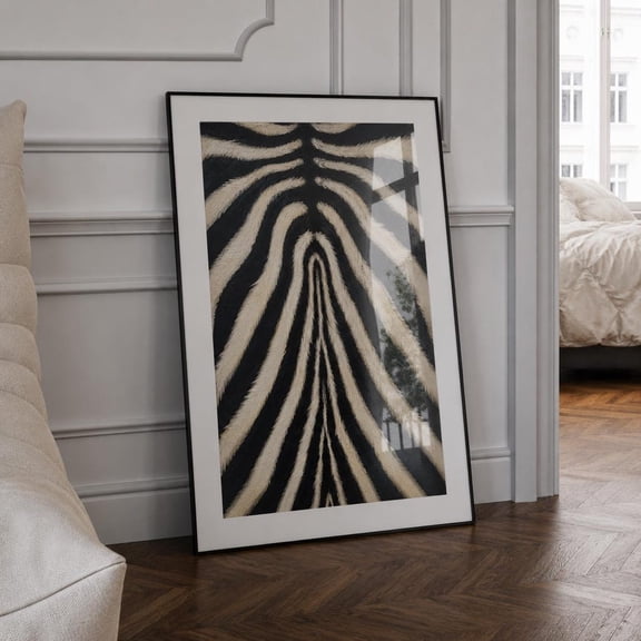 Zebra Print Wall Art Black And White Animal Pattern