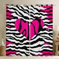 thumbnail image 1 of Zebra Print Window Drapes Block 30%-50% Light,Rose Pink Love Heart Romantic Valentine's Day Kitchen Window Treatments 42Wx63L Inches,Chic Abstract Animal Skin Pattern Window Curtains, 1 of 6