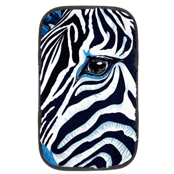 Zebra Printed Furry Soft 12.5x8.2 Inch Car Armrest Mat Cover Accessories
