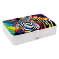 thumbnail image 1 of Zebra Pu Leather Decorative Box with Removable Compartment, Portable Bracelet Holder, Necklace Organizer, and Storage Box, 1 of 6