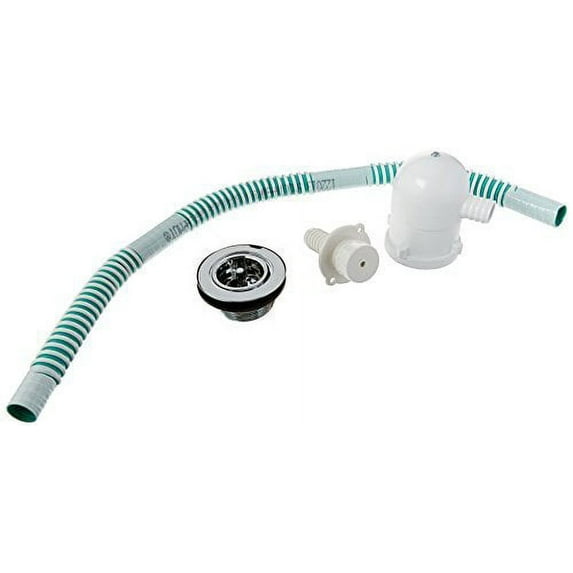 Zebra RV (RM1522P) Polar White 24" Flex-Drain Kit with Basket and Strainer