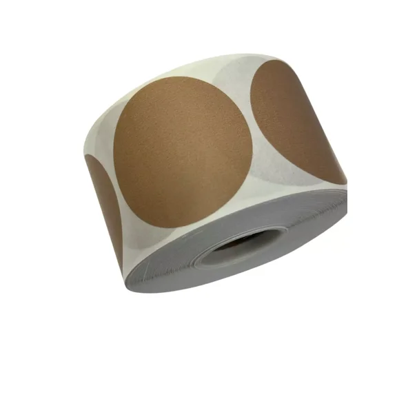 Zebra Rollo 2 Round Tan Direct Thermal Labels Self-Adhesive Stickers 750 Pcs