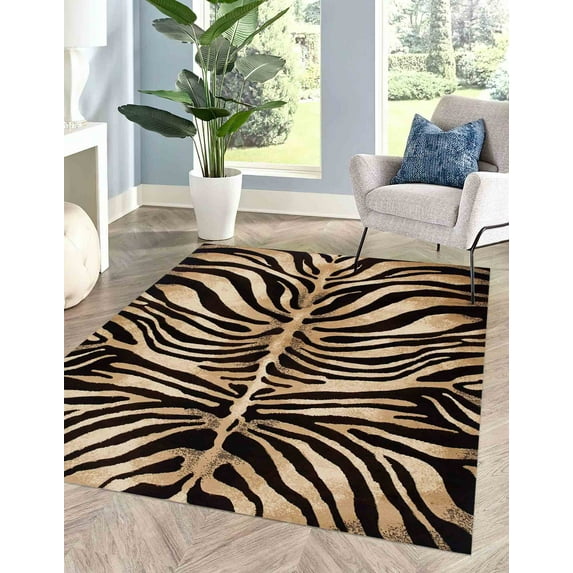 Zebra Rug, Zebra Pattern Rugs, Black Rugs, Modern Rugs, Salon Decor Rug, Hallway Rug, Cool Rug, Wall Hanging Rug, Bridesmaid Gift, 3.9'x5.9' - 120x180 cm