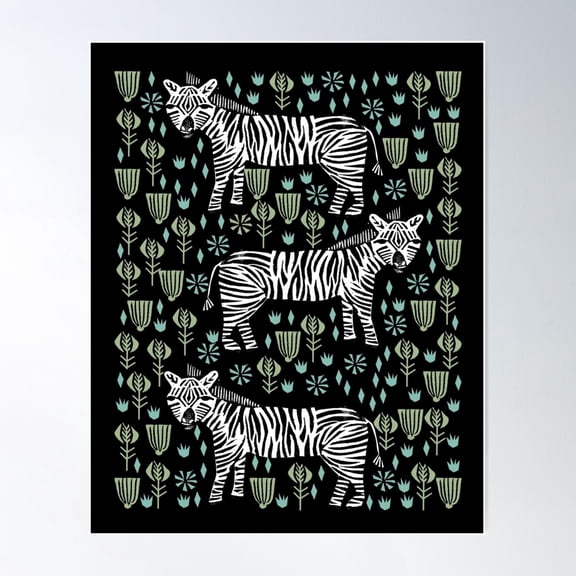 Zebra Safari Animal Nature Art Screen Print By Andrea Lauren Poster Wall Art, Modern Wall Decor For Living Room Bedroom, 16x24 UNFRAMED