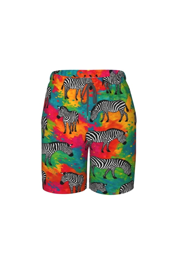 Zebra Safari Beach Pants Lightweight Teen Shorts with Mesh Lining and Drawstring
