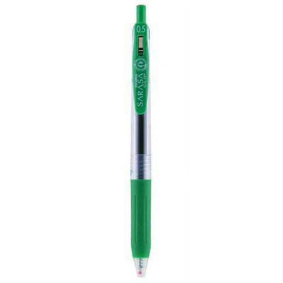 Zebra Sarasa Clip Gel Retractable Pen, .5mm, Green