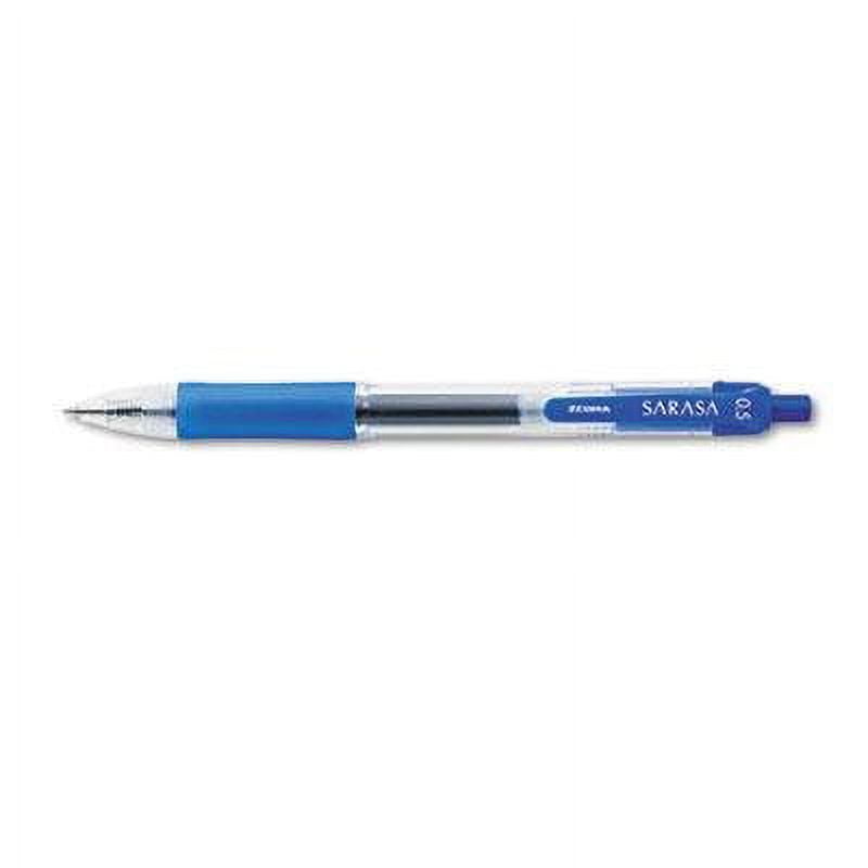 Zebra Sarasa Retractable Gel Pen, Blue Ink, Fine, 12/Pack, Case of 2 Packs