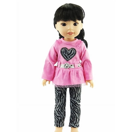 Zebra Sequin Pant Set For 14 Inch Dolls