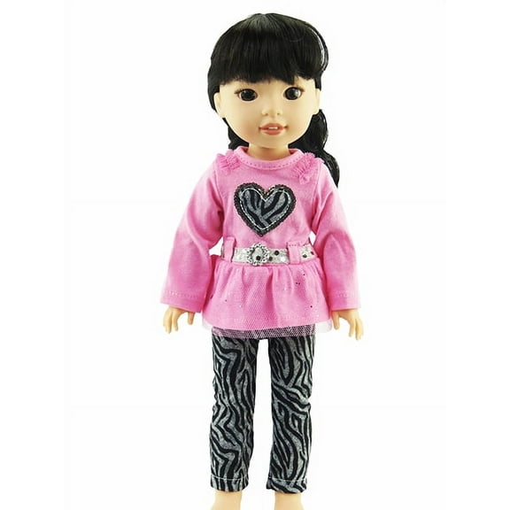 Zebra Sequin Pant Set For 14 Inch Dolls
