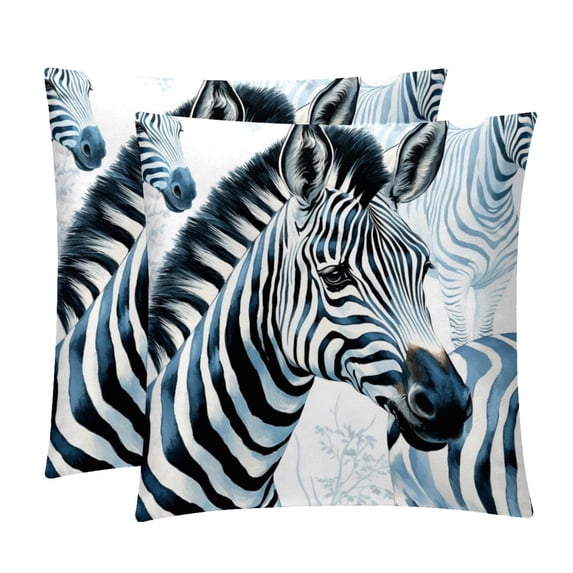 Zebra Set of 2 Velvet Throw Pillow Covers Inserts with 16x16, 18x18, 20x20 Inches Chair Pillow Covers - Unique Patterns for Throw Pillows for Various Occasions