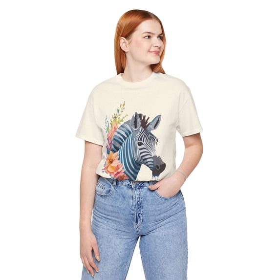Zebra Graphic Unisex 100 Cotton Vintage Animal Art T-Shirt 2