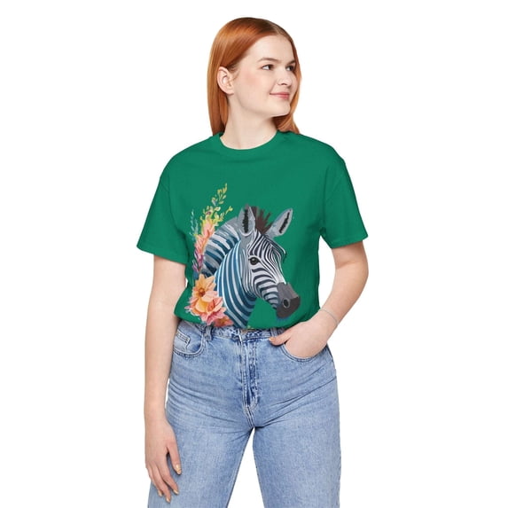 Zebra Graphic Unisex 100 Cotton Vintage Animal Art T-Shirt 2