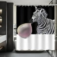 thumbnail image 1 of Zebra Shower Curtain Funny Zebra Shower Curtain Set Cute Zebra Blow The Balloon Jungle Animal Wild Animals Black and White Striped Modern Bathroom Decor Set with 12 Hooks 72x72 Inches, 1 of 6