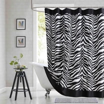 Zebra Shower Curtain, White and Black Zebra Stripe Print Fabric Shower Curtains for Bathroom, Waterproof Bathroom Curtains, 62" W x 72" H