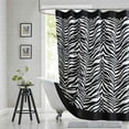 thumbnail image 1 of Zebra Shower Curtain, White and Black Zebra Stripe Print Fabric Shower Curtains for Bathroom, Waterproof Bathroom Curtains, 62" W x 84" H, 1 of 4