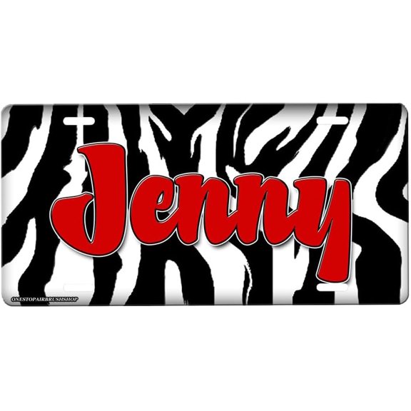 Zebra Sign Decorative License Plate, Auto Plate Cover, Metal