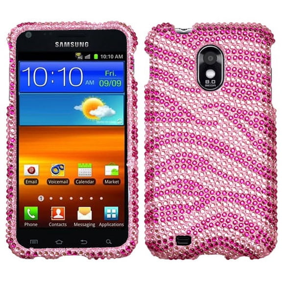 Zebra Skin Pinkhot Pink Diamante Protector Cover For Samsung D710 Epic 4g Touchgalaxy S Ii 4gr760